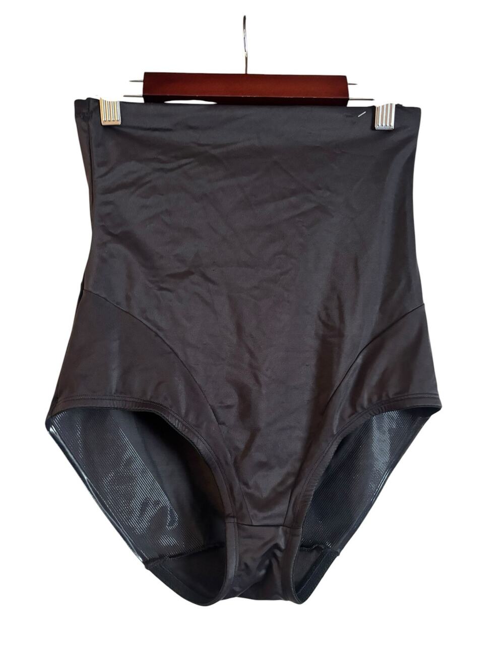 Ambrielle Comfy Girdle High Waist Brief Black Tummy Control Panty Edge Large
